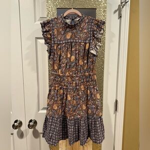 Paisley Ruffle Sleeve Dress